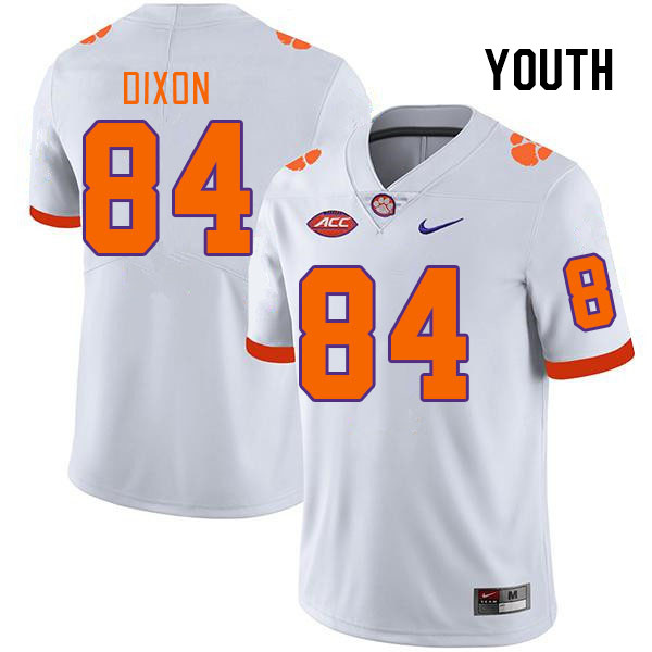 Youth Clemson Tigers Markus Dixon #84 College White NCAA Authentic Football Stitched Jersey 23SE30DZ
